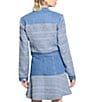 Guess Elsie Tweed Mix Cropped Coordinating Denim Jacket, Color:Blue Indigo Tweed Combo - Image 2