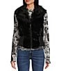 Guess Emma Faux Fur Coated Vest, Color:Black - Image 1