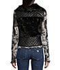 Guess Emma Faux Fur Coated Vest, Color:Black - Image 2