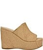Guess Evenz Raffia Platform Wedge Slides, Light Natural - Image 2