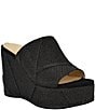 Guess Evenz Raffia Platform Wedge Slides, Black - Image 1