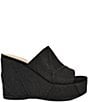 Guess Evenz Raffia Platform Wedge Slides, Black - Image 2