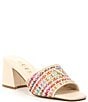 Color:Ivory/Multi - Image 1 - Gables3 Rainbow Raffia Woven Slide Sandals