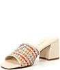 Color:Ivory/Multi - Image 4 - Gables3 Rainbow Raffia Woven Slide Sandals