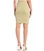 Color:Lost In Thyme - Image 2 - Gaelle Ribbed Knit Pencil Skirt