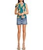Guess Gaia Denim Mini Skirt, Color:Evening Joy - Image 3