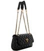 Color:Black - Image 4 - Giully Quilted Convertible Flap Crossbody Bag