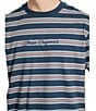 Guess Go Horizontal Stripe Short Sleeve T-Shirt, Color:Honest Blue Multi - Image 4