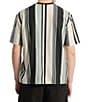 Guess Go Vertical Stripe Short Sleeve T-Shirt, Color:Washed Out Black Stripes - Image 2