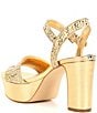 Color:Gold - Image 3 - Haldem Metallic Raffia Platform Sandals