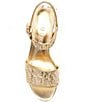 Color:Gold - Image 5 - Haldem Metallic Raffia Platform Sandals