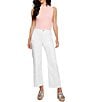 Color:Pure White - Image 3 - High Rise Wide Leg Jeans