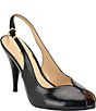 Guess Ilovea Leather Peep Toe Slingback Pumps - Image 1