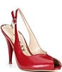Guess Ilovea Leather Peep Toe Slingback Pumps - Image 1