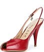 Guess Ilovea Leather Peep Toe Slingback Pumps - Image 4