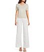 Guess Juniper Short Sleeve Sequin Embellished Crepe Sweater, Color:Vanilla Blush - Image 3