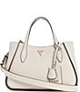 Guess Keandra Girlfriend Logo Debossed Satchel Bag, Color:Stone Logo - Image 1