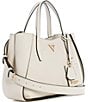 Guess Keandra Girlfriend Logo Debossed Satchel Bag, Color:Stone Logo - Image 4