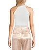 Color:White - Image 2 - Lila Lace Seamless Front Cut-Out Cropped Tank Top
