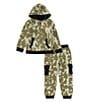 Color:Green - Image 2 - Little Boys 2T-7 Long Sleeve Camouflage Printed Hoodie & Matching Jogger Pants Set