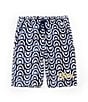 Color:Navy - Image 1 - Little Boys 2T-7 Printed Pull-On French Terry Shorts