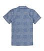 Color:Medium Blue - Image 2 - Little Boys 2T-7 Short Sleeve Indigo Dobby Woven Shirt