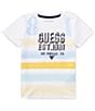 Color:Multi - Image 1 - Little Boys 2T-7 Short Sleeve Logo-Detailed Striped T-Shirt