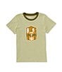 Color:Beige - Image 1 - Little Boys 2T-7 Short Sleeve Palm Graphic T-Shirt