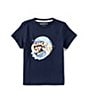Color:Open Navy - Image 1 - Little Boys 2T-7 Short Sleeve Surf Graphic T-Shirt