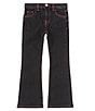 Color:Black - Image 1 - Little Girls 2T-7 Black Denim Flare Jeans