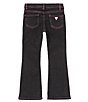 Color:Black - Image 2 - Little Girls 2T-7 Black Denim Flare Jeans