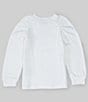 Color:Cream White - Image 2 - Little Girls 2T-7 Long Sleeve Embellished Pullover