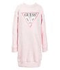 Color:Ballet Pink - Image 1 - Little Girls 2T-7 Long Sleeve French Terry Dress