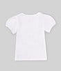 Color:White - Image 2 - Little Girls 2T-7 Short Sleeve Cropped Camera T-Shirt