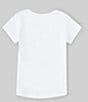 Color:White - Image 2 - Little Girls 2T-7 Short Sleeve Embroidered Triangle Logo T-Shirt