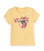 Color:Medium Yellow - Image 1 - Little Girls 2T-7 Short Sleeve Graphic T-Shirt