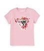 Color:Pink - Image 1 - Little Girls 2T-7 Short Sleeve Graphic T-Shirt