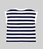Color:Dark Black - Image 2 - Little Girls 2T-7 Short Sleeve Guess Stripe T-Shirt