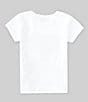 Color:Open White - Image 2 - Little Girls 2T-7 Short Sleeve Heart Patch T-Shirt