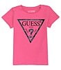 Color:Pink Trip - Image 1 - Little Girls 2T-7 Short-Sleeve Triangle Core Graphic Tee