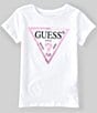 Color:White - Image 1 - Little Girls 2T-7 Short-Sleeve Triangle Core Graphic T-Shirt