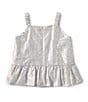 Color:White - Image 2 - Little Girls 2T-7 Sleeveless Ruffle Trim Gauze Top