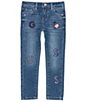 Color:Medium Blue - Image 1 - Little Girls 2T-7 Stretch Denim Skinny Jeans