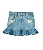 Color:Light Blue - Image 1 - Little Girls 2T-7 Stretch Denim Skirt