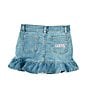 Color:Light Blue - Image 2 - Little Girls 2T-7 Stretch Denim Skirt