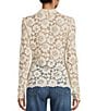 Guess Long Sleeve Josephina Lace Top, Color:Light - Image 2