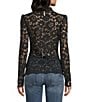Guess Long Sleeve Josephina Lace Top, Color:Black - Image 2