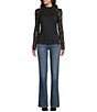 Guess Long Sleeve Josephina Lace Top, Color:Black - Image 3
