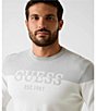 Guess Long Sleeve Kantu Blocking Logo Sweater, Color:Milky - Image 4