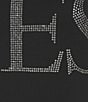 Guess Low Back #double;Guess#double; Bling Accented Short Sleeve Bodysuit, Color:Jet Black - Image 5